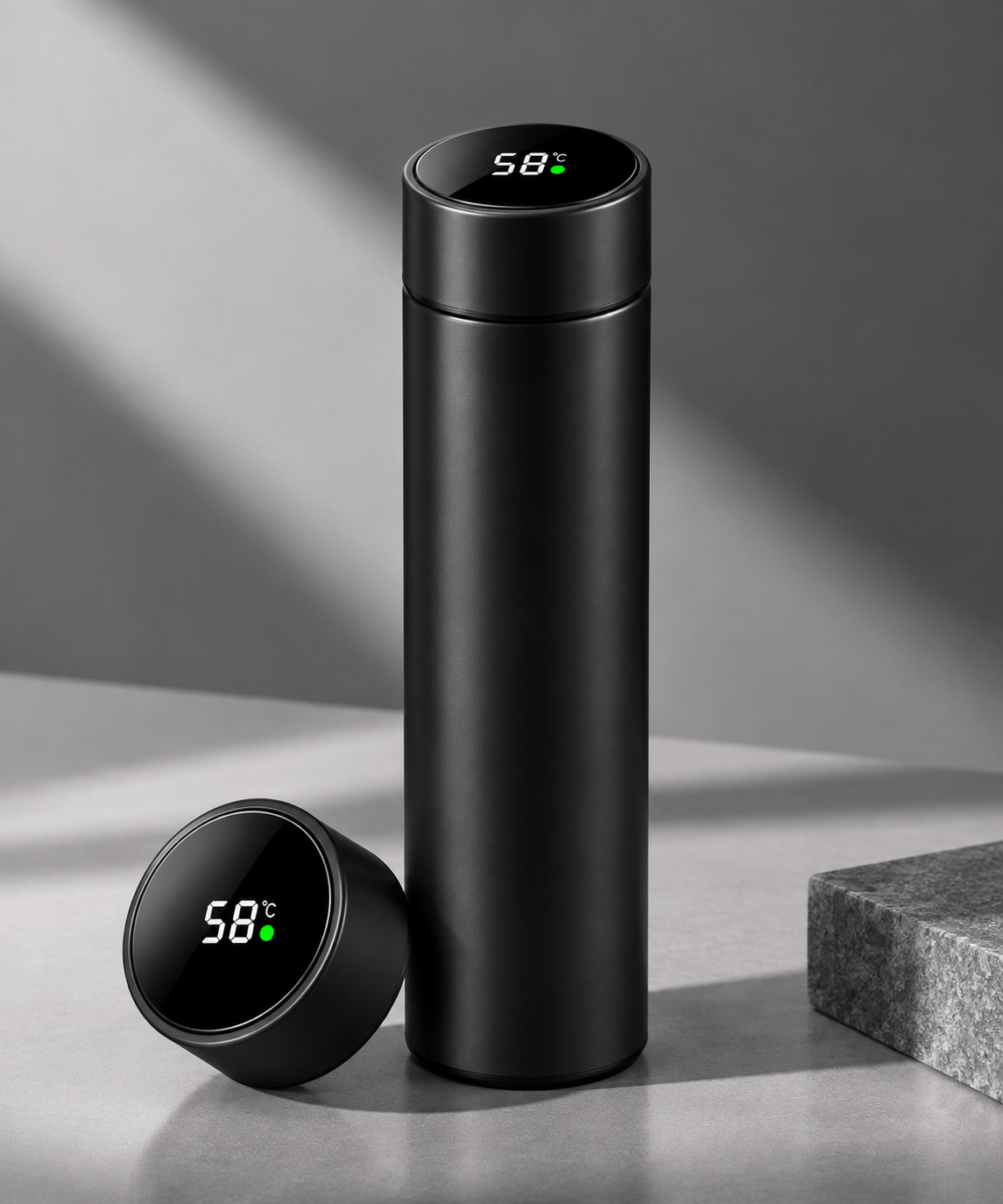Thermoscup Smart LED Flask in Midnight Black