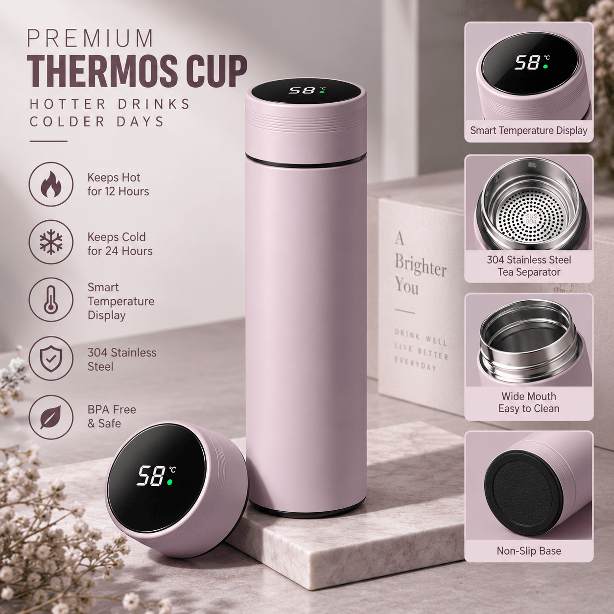 Thermoscup in Blossom Pink