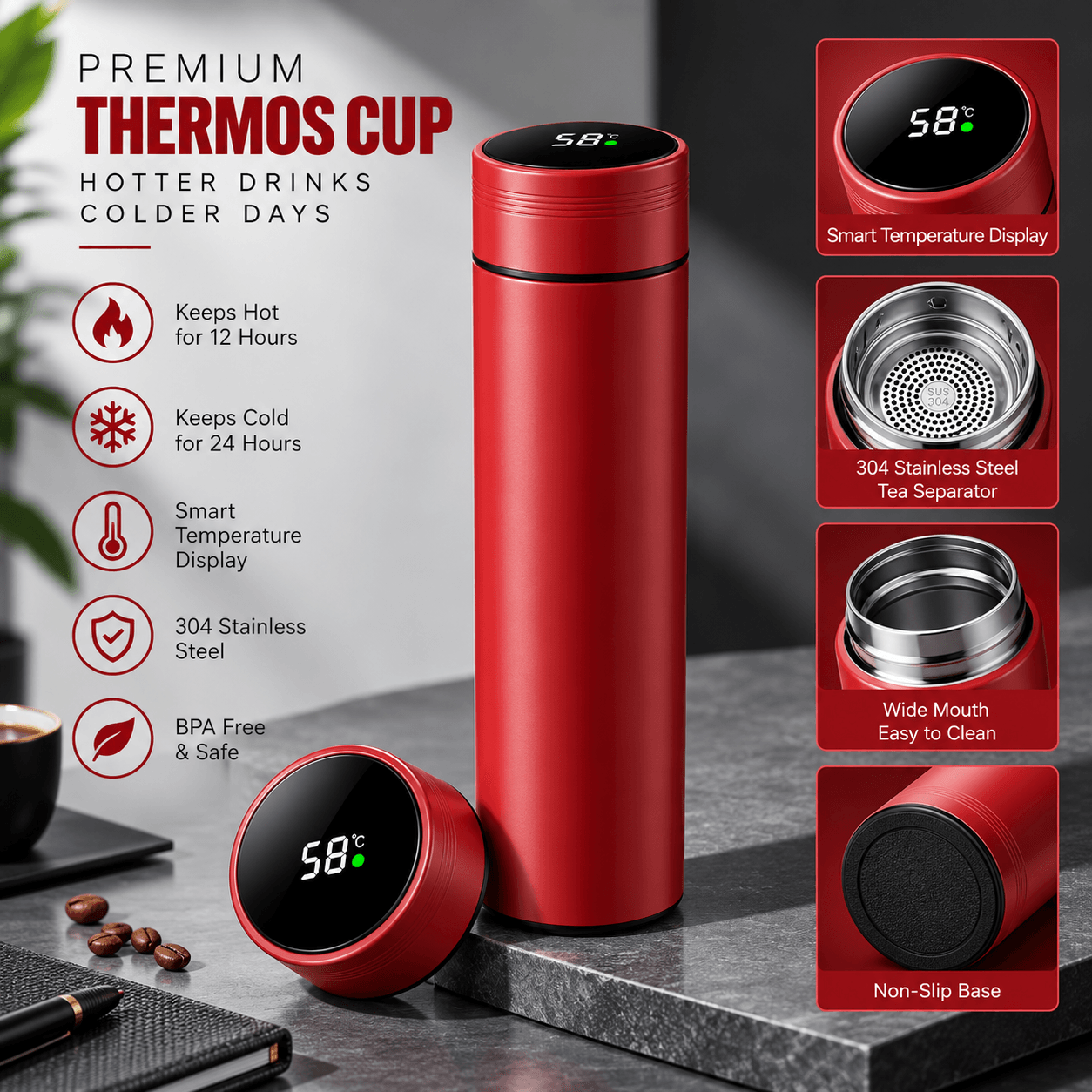 Thermoscup non-slip base